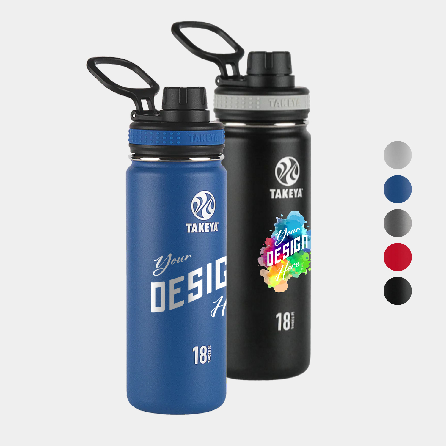 18 oz Takeya® Stainless Steel Insulated Originals Water Bottle w/ Spout Lid 2