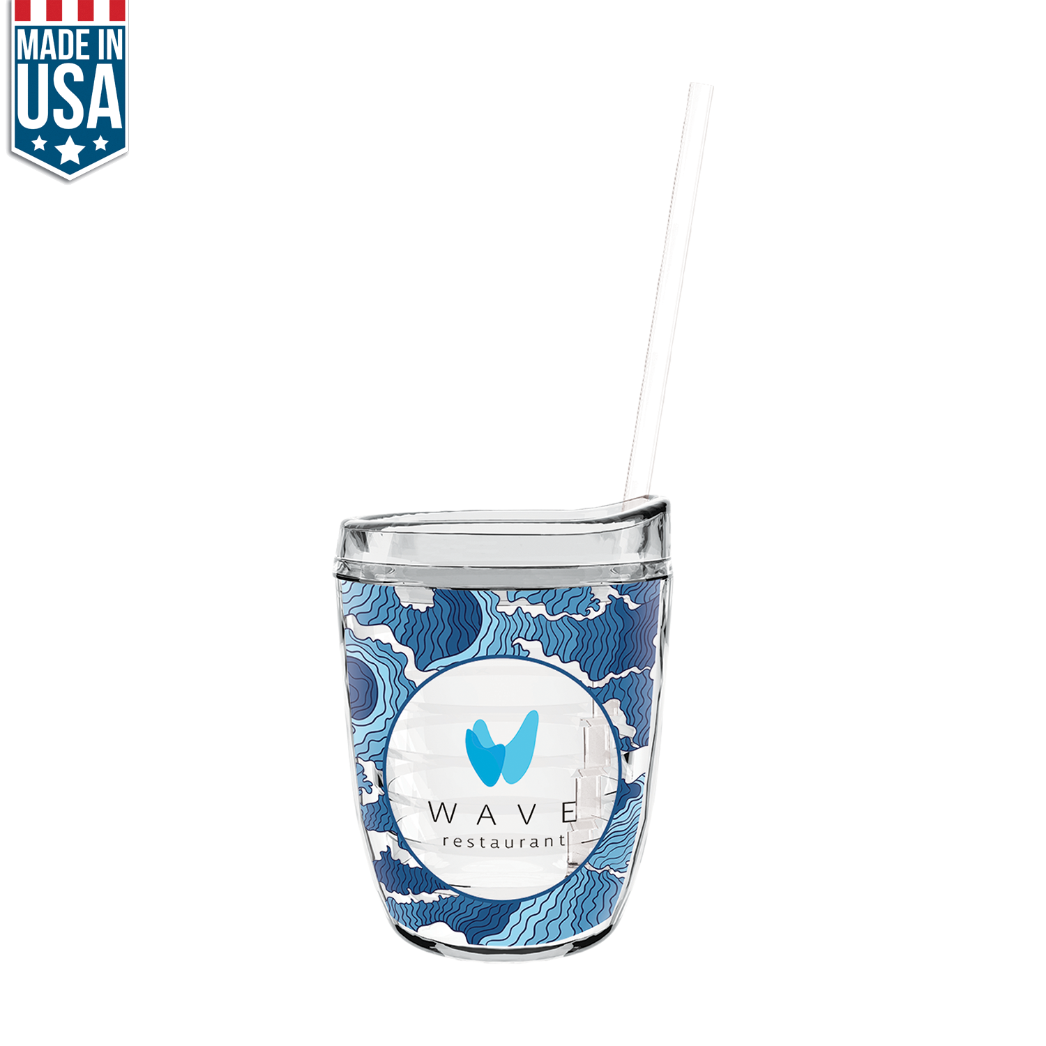 12 oz Made In The U.S.A. Tumbler with Lid & Straw 1