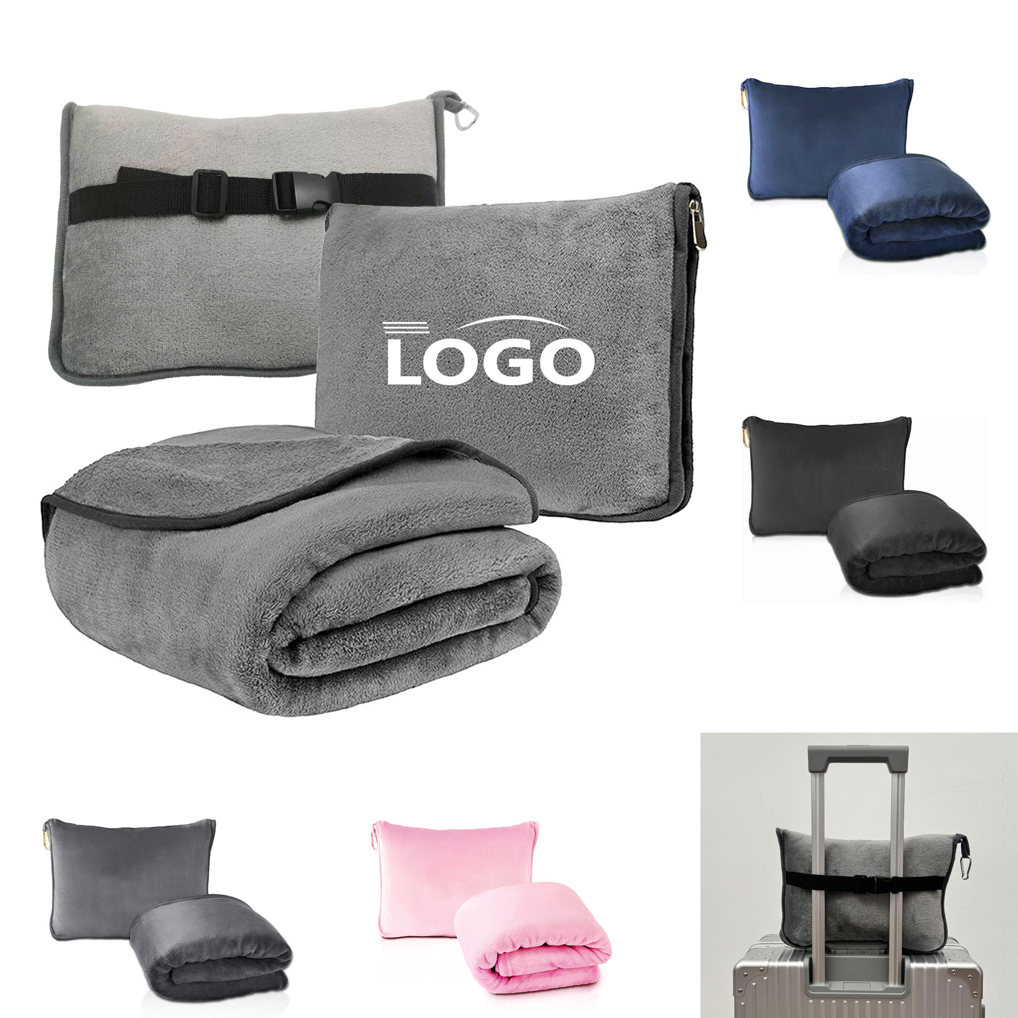 Portable Soft Travel Blanket Pillow 2