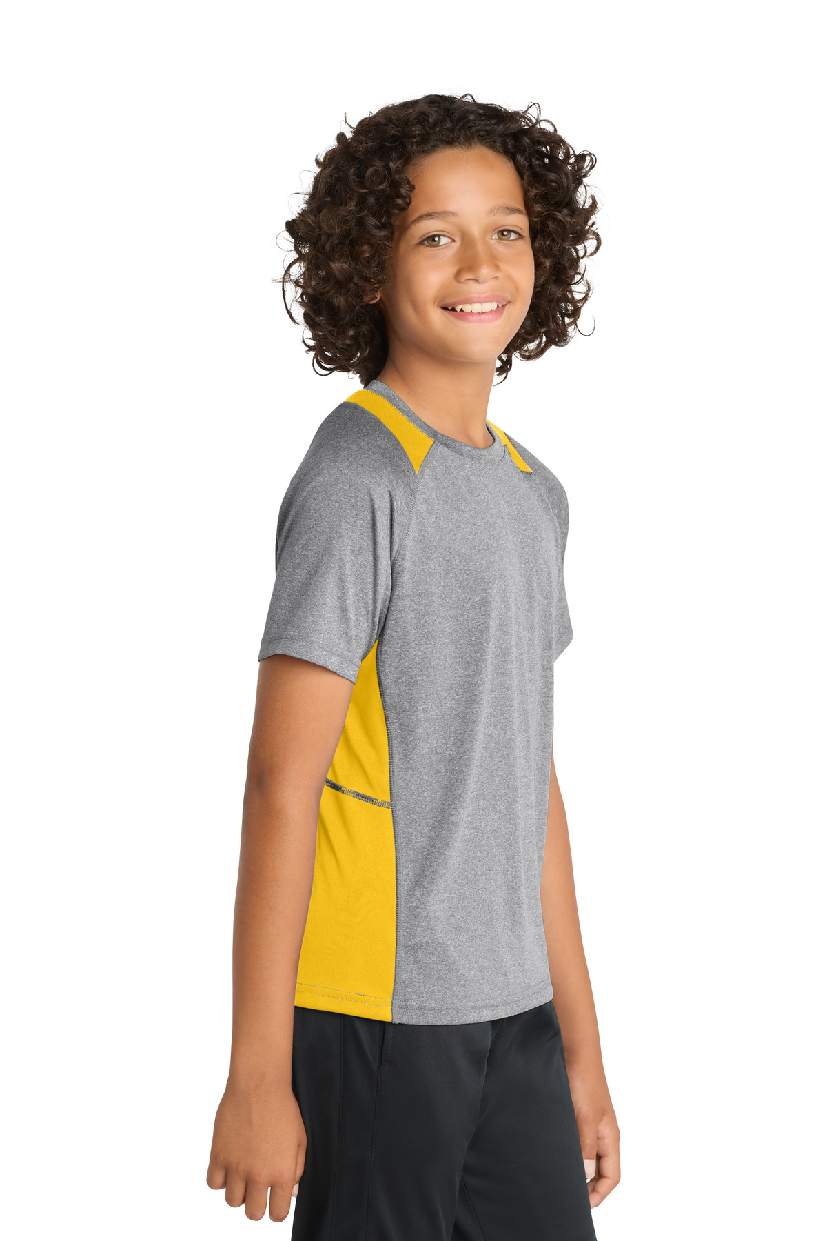Sport-Tek Youth Heather Colorblock Contender Tee. YST361 46