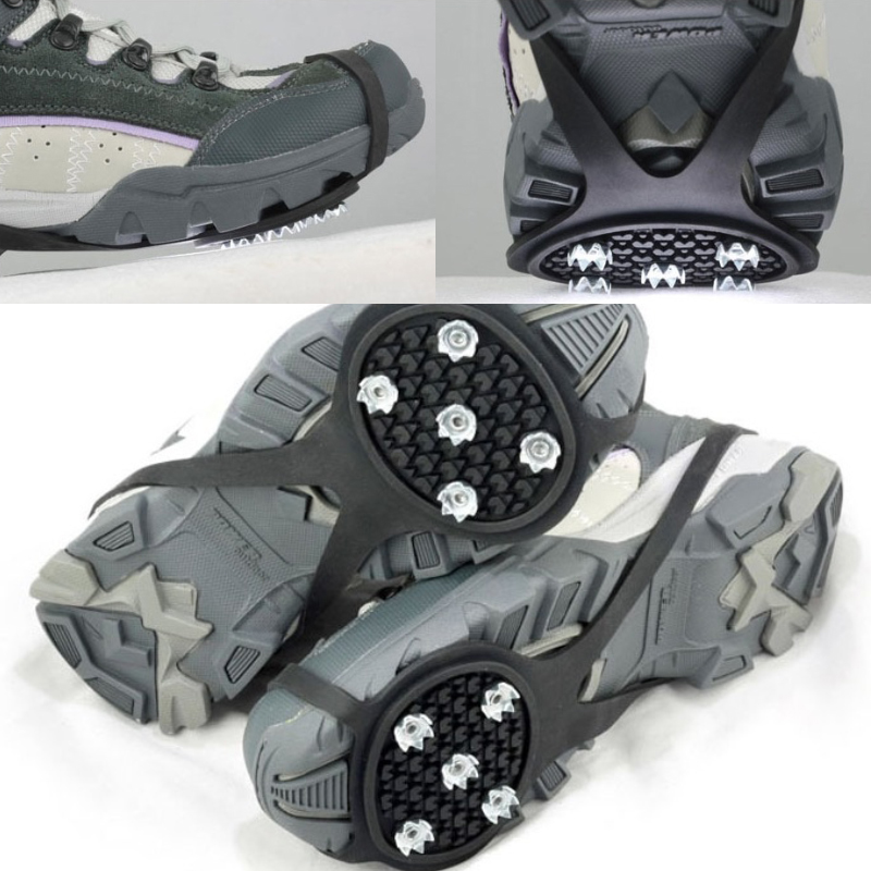 5 Spikes Anti-Slip Ice Traction Grips Cleats Silicone Crampo 2