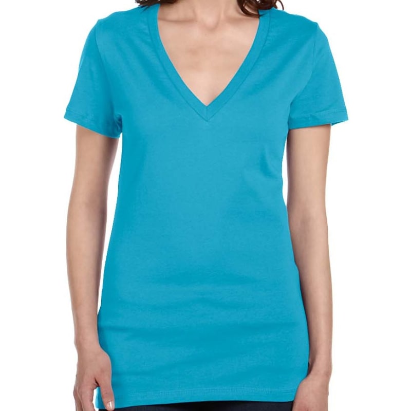 Bella Ladies Jersey Short-Sleeve Deep V-Neck T-Shirt 7