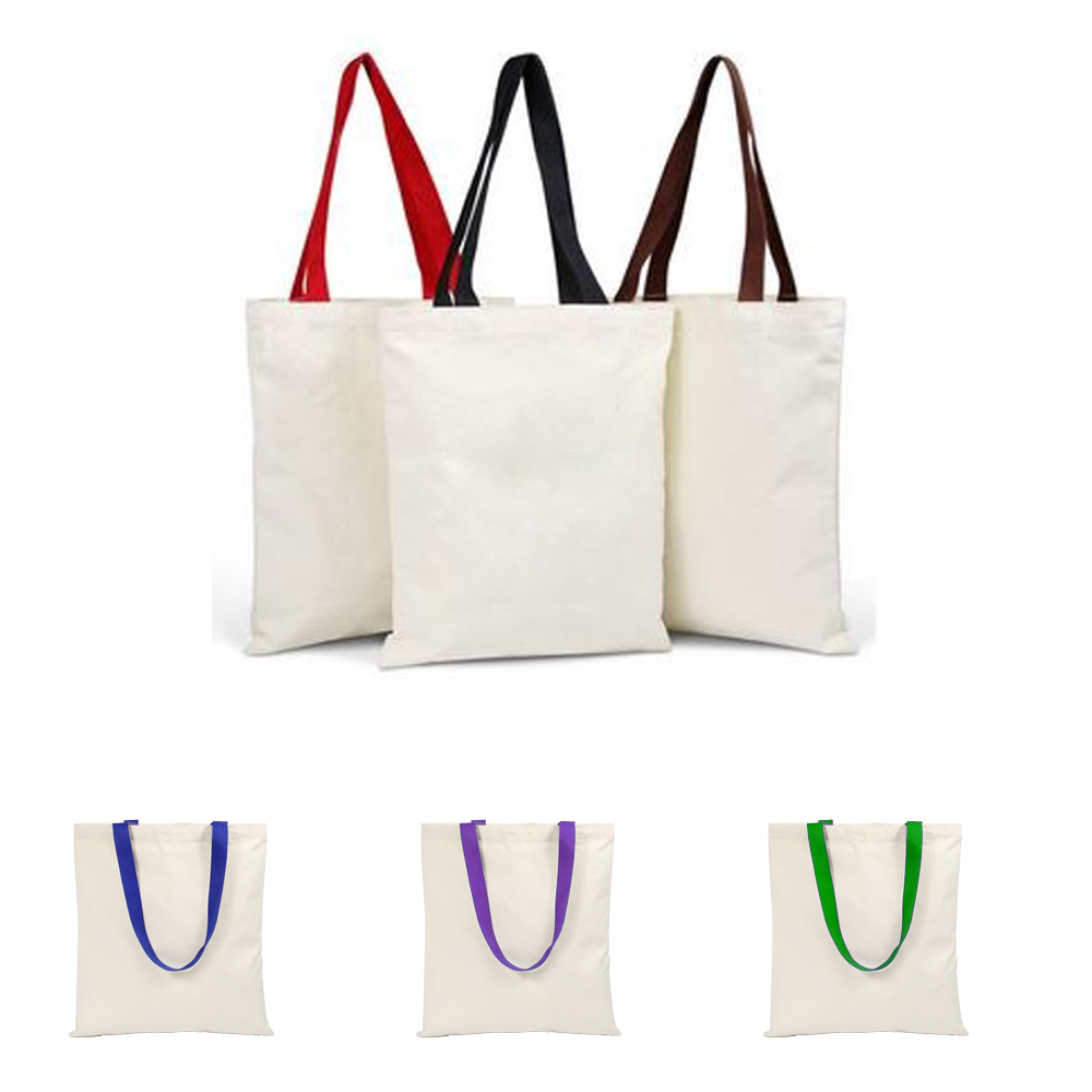 Poly-Cotton Tote Bag with Color Handles, custom tote bag with logo imprint 3