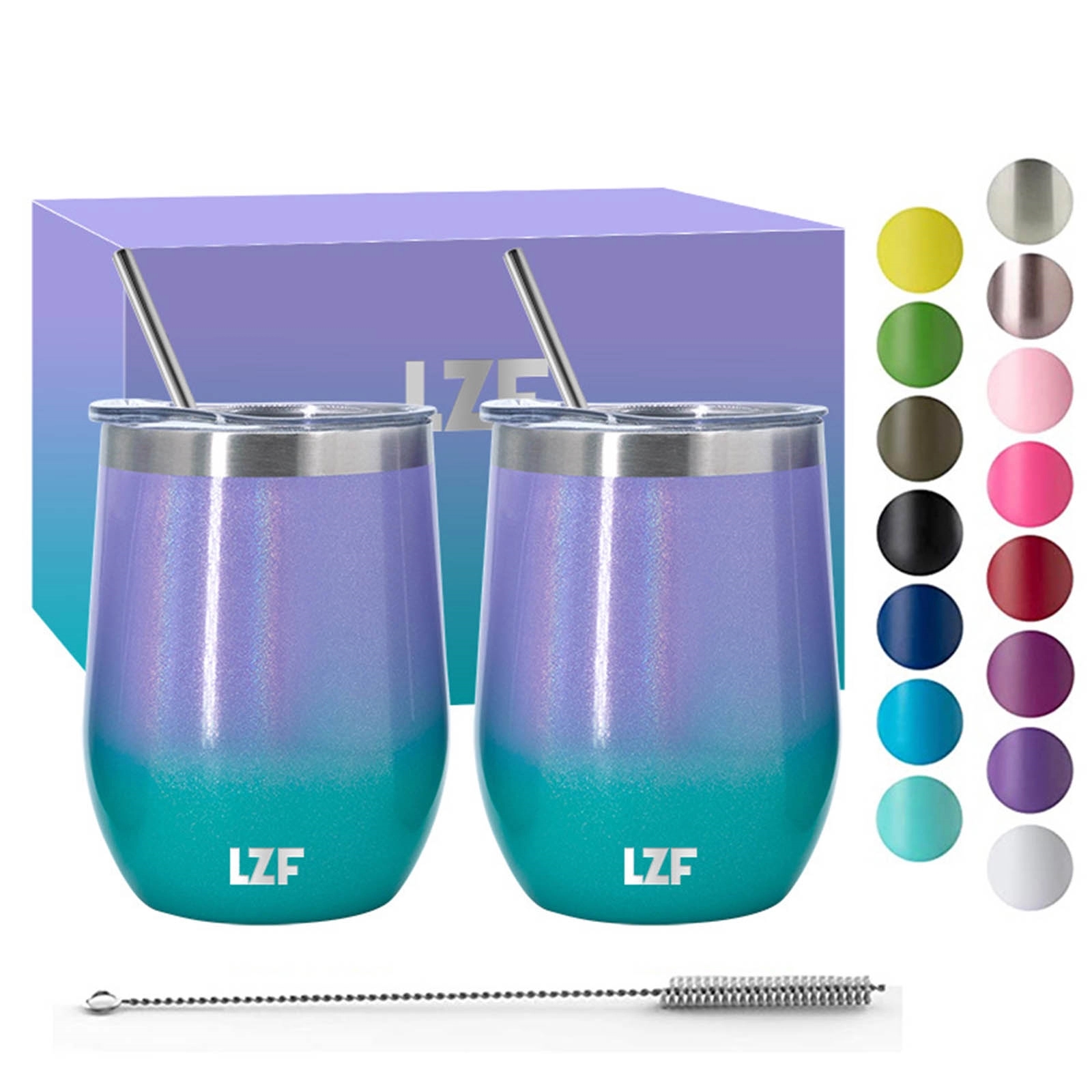 Stainless Steel Wine Tumblers 2 Pack 12 Oz 2
