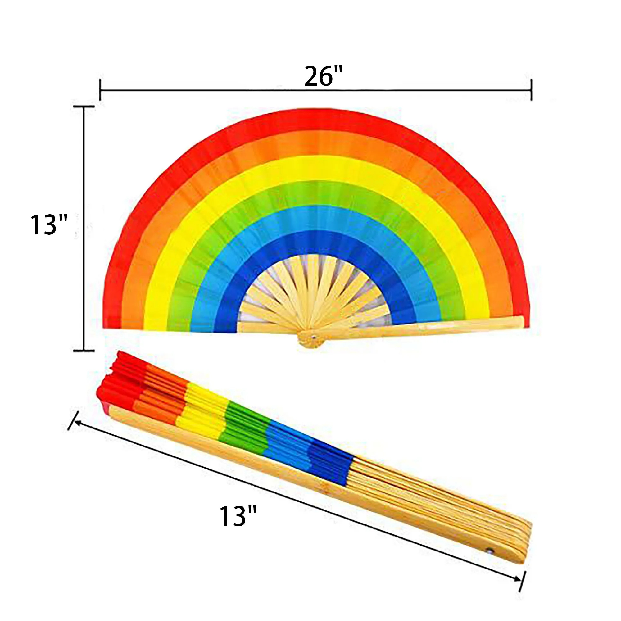Funny Large Bamboo Fan With UV Reactive Ink 8