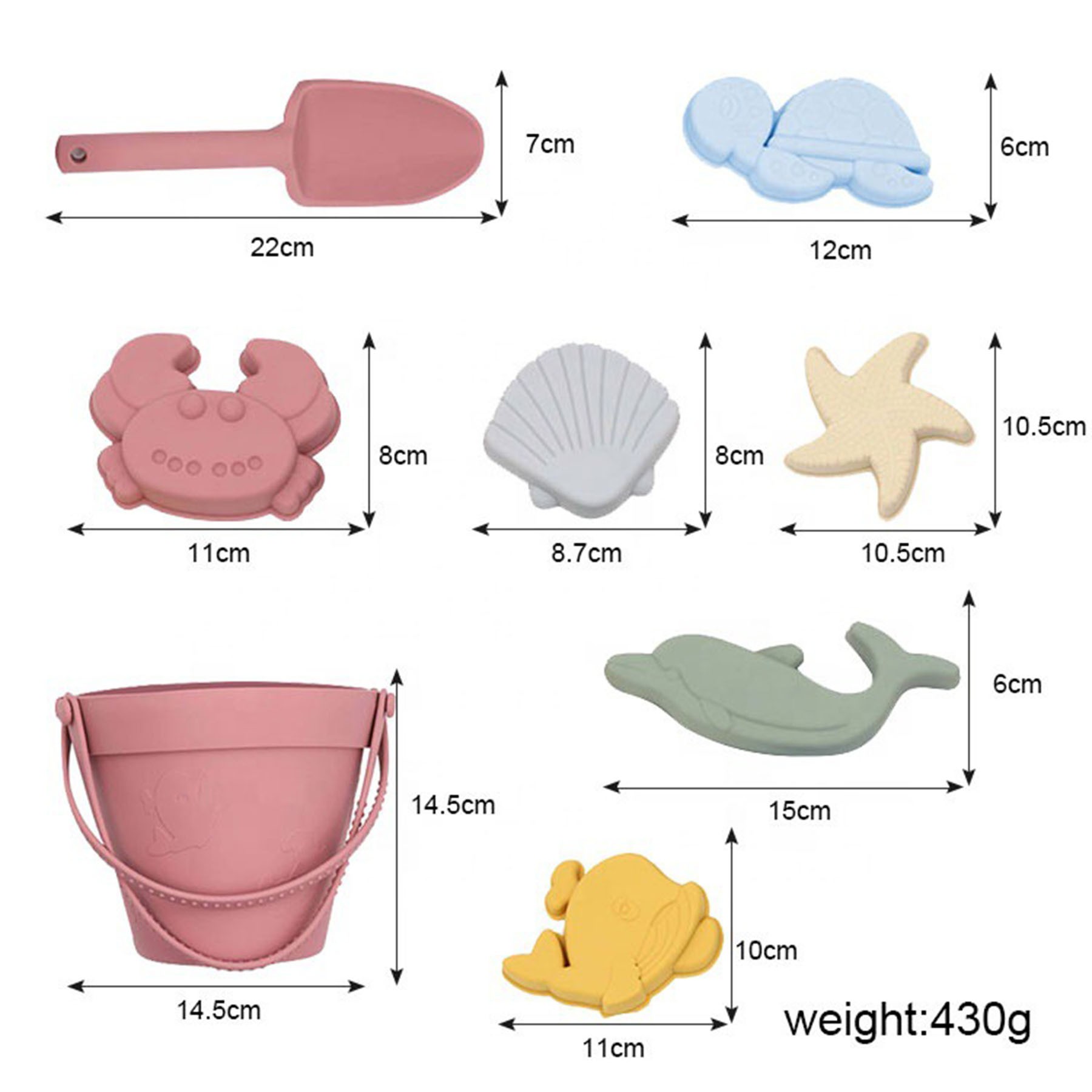 Ocean Beach Silicone Children'S Toy Set With Shovel 2