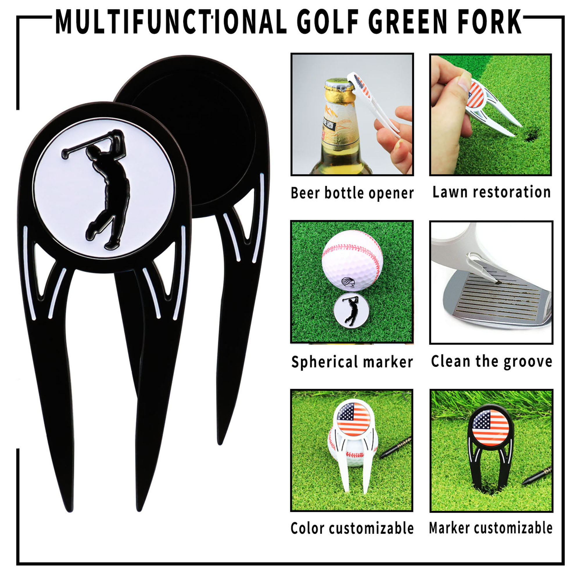 Die Struck Golf Ball Marker Divot Tool 6