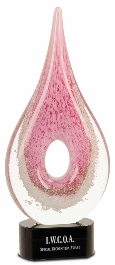 Pink Hole Rain Drop Art Glass 2