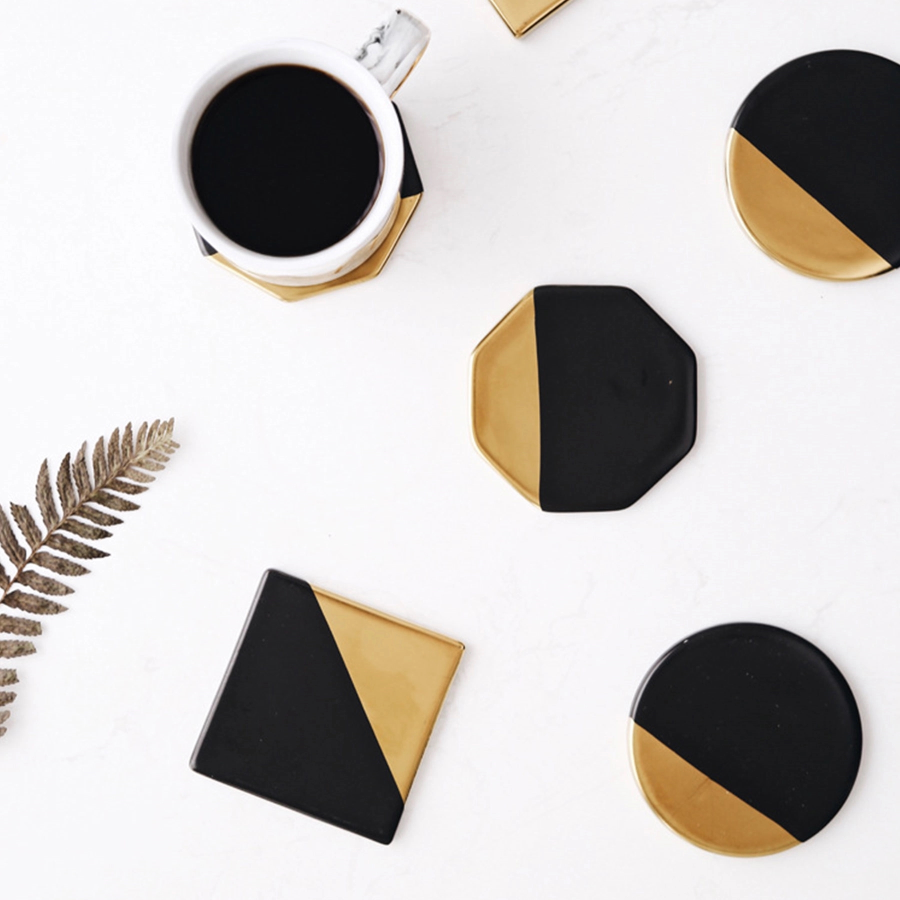 Real Marble Absorbent Coasters for Drinks 5