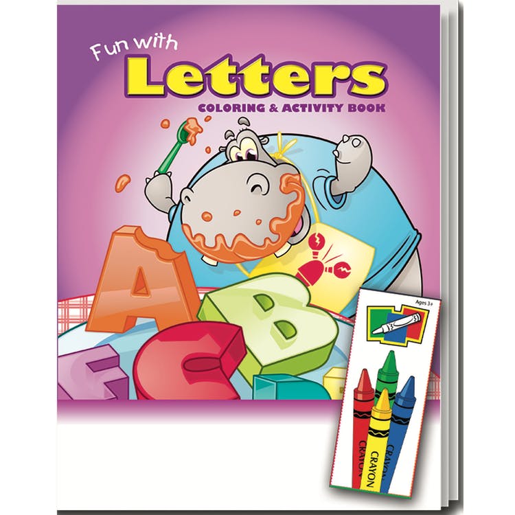 Fun with Letters Coloring Book Sets - 4 Pack Crayons Ages 3-11 2