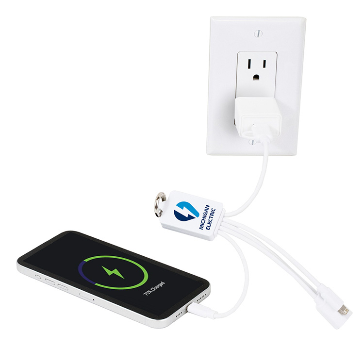 "FUSION" Charging Cable With 2 Port USB Hub 5