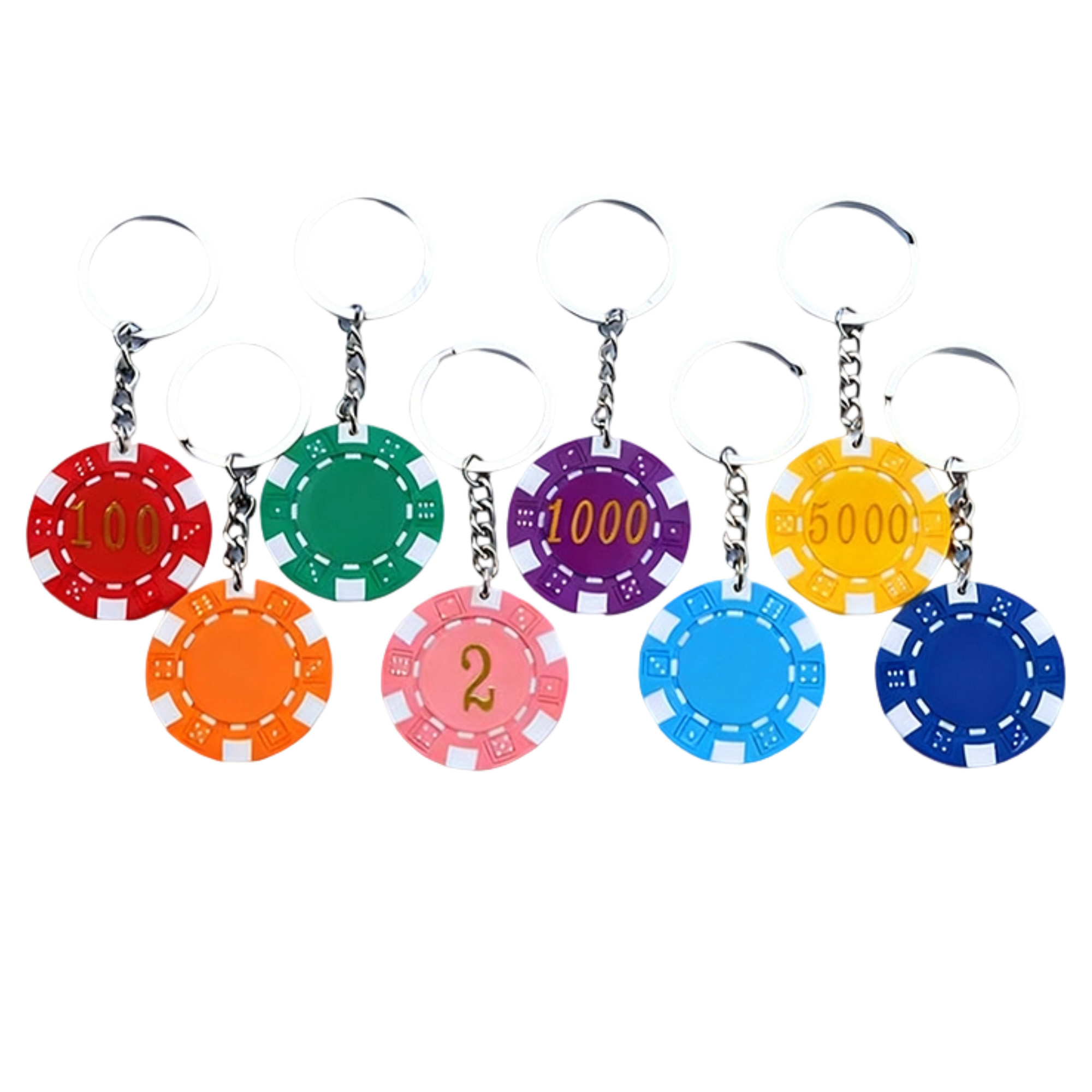 Poker Chip Keychain Two Side Imprint 1.6" Diameter 2