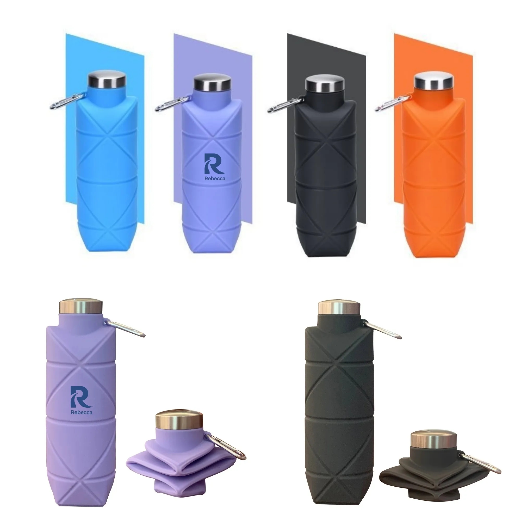 Customized silicone diamond shaped folding cup