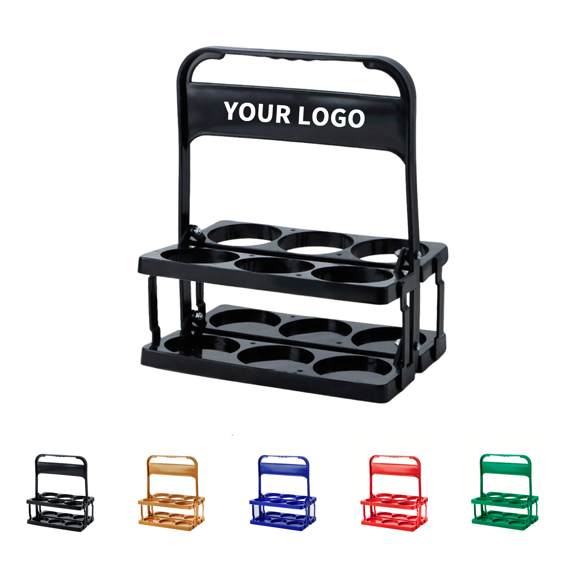 Foldable Six Slot Drink Carrier 10.2" x 7" x 12.2" 2