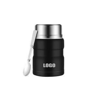 850ml Stainless Steel Food Cup With Double Wall Insulation Foldable Spoon 14