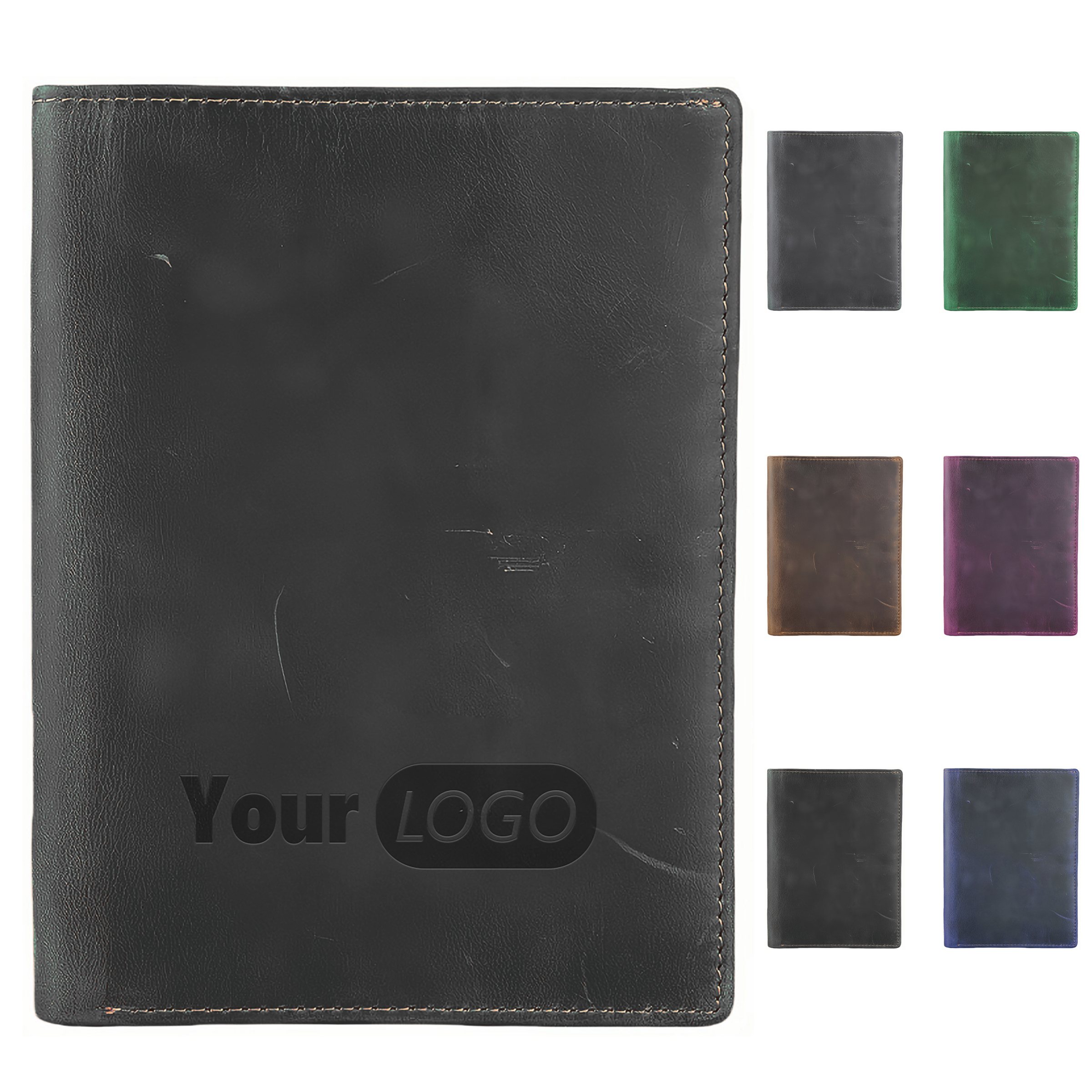 Cowhide Business Texture Retro Passport Clip 2
