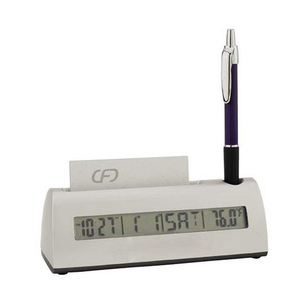 Clock w/ Business Card & Pen Holder 3