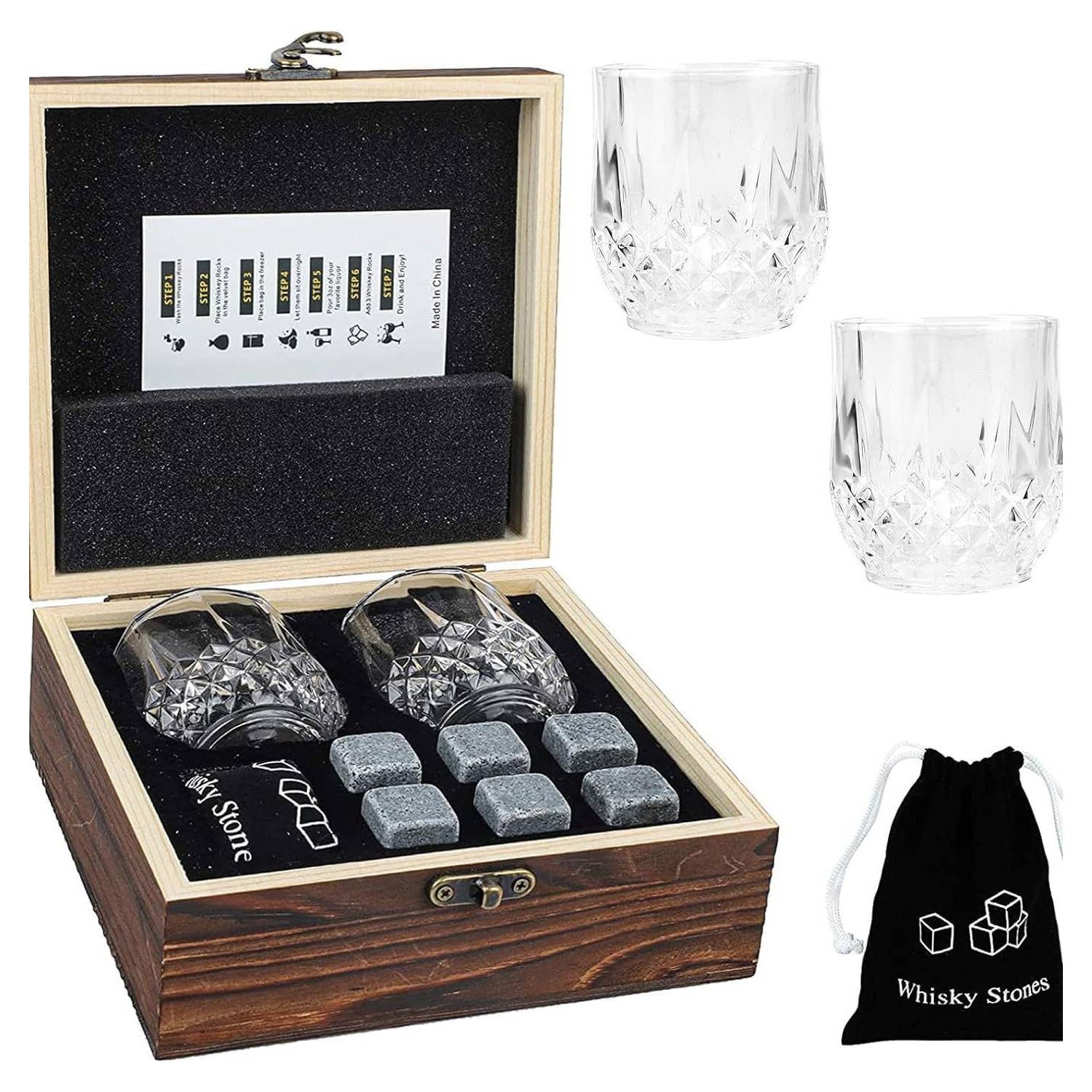 Whiskey Glass Set With Wooden Gift Box 4