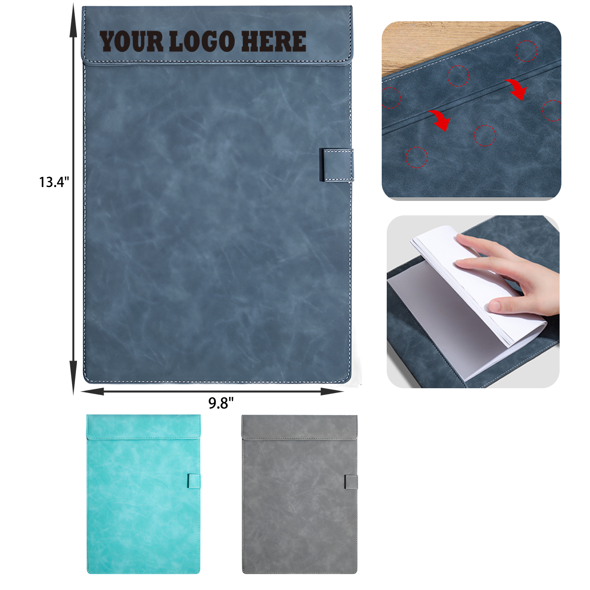 MOQ 50 PCS Leather A4 Practical Magnetic Folder 2