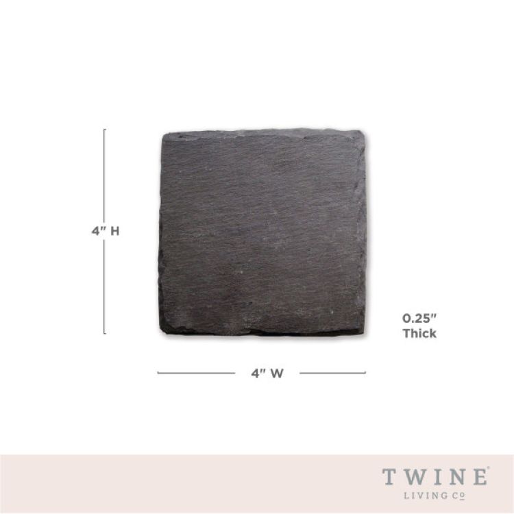 Twine Living® Square Slate Coaster, set of 4 2