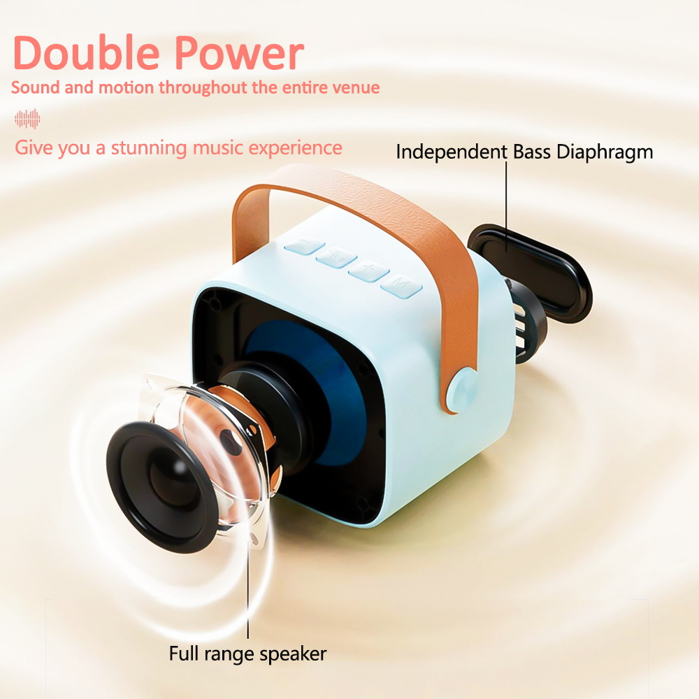 Mini Karaoke Machine with A Wireless Microphones 3