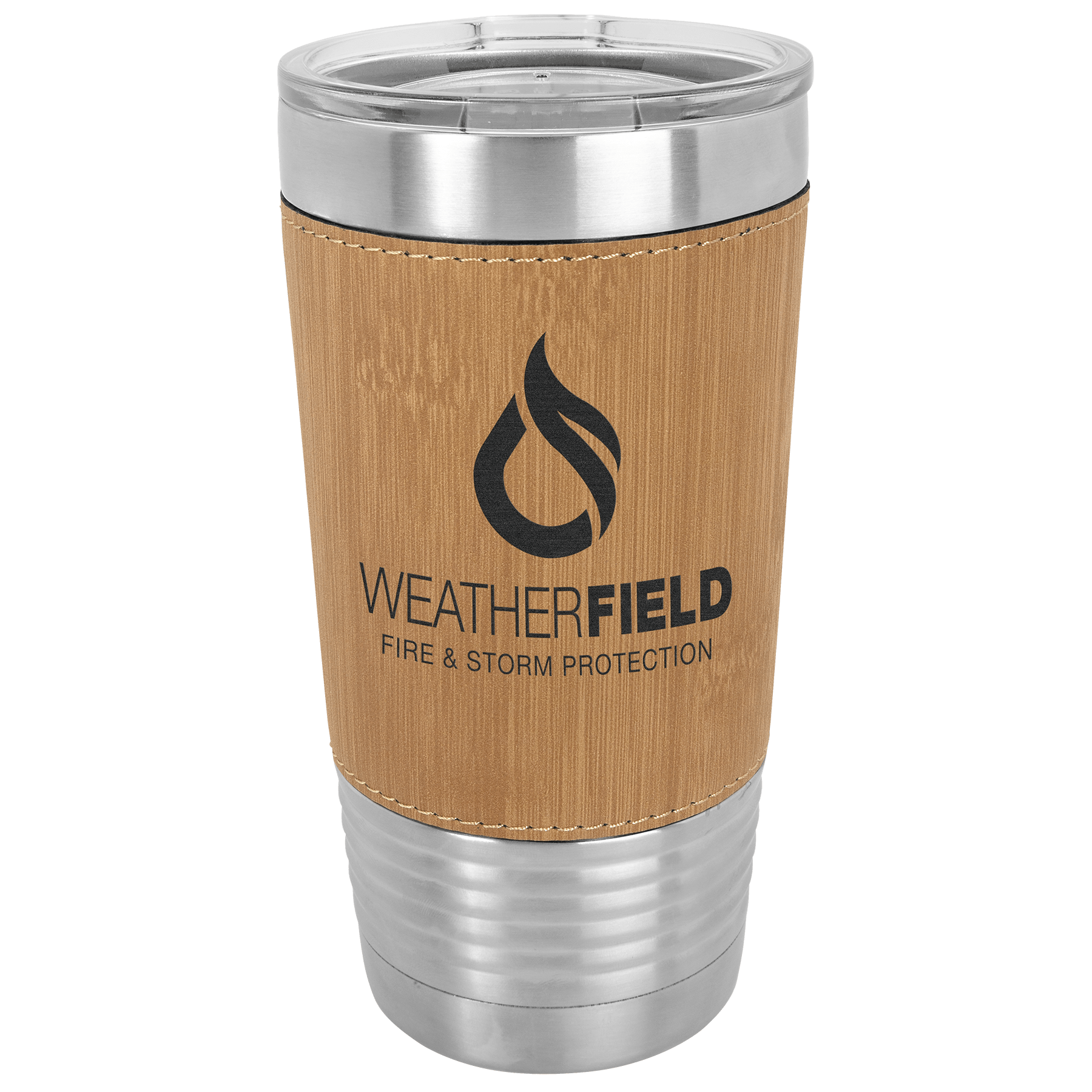 Polar Camel 20 oz. Bamboo Leatherette Polar Camel Tumbler with Clear Lid 2