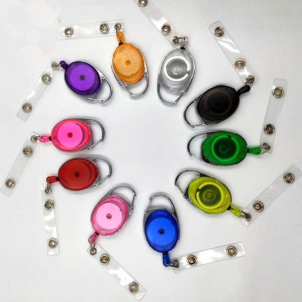 RETRACTABLE BADGE HOLDER WITH CARABINER CLIP 8