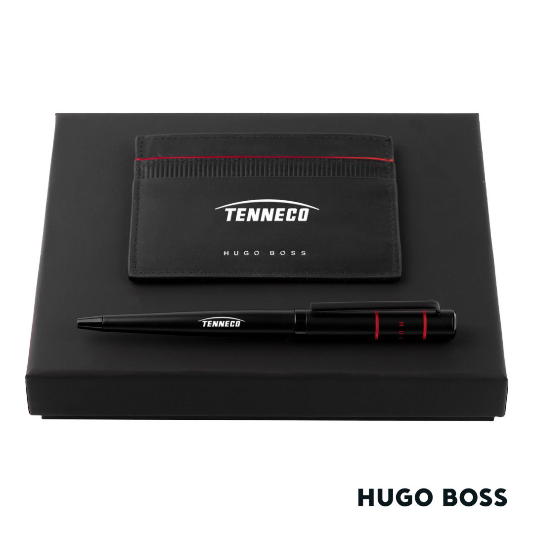 Hugo Boss® Gear Card Holder/Ribbon Matrix Ballpoint Pen 4