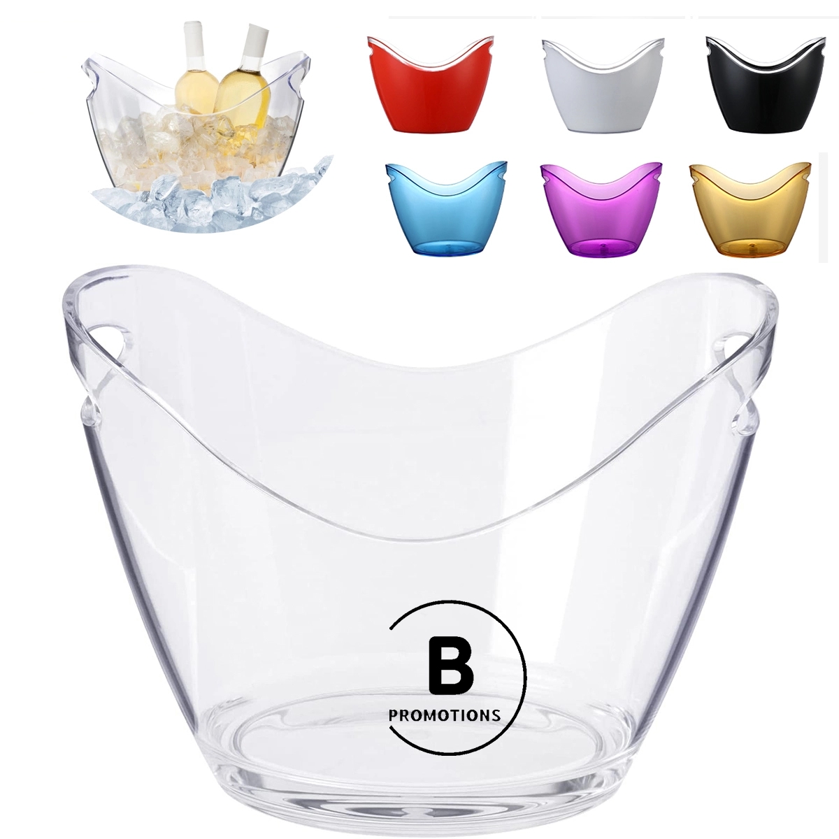 4L Clear Plastic Ice Bucket 2