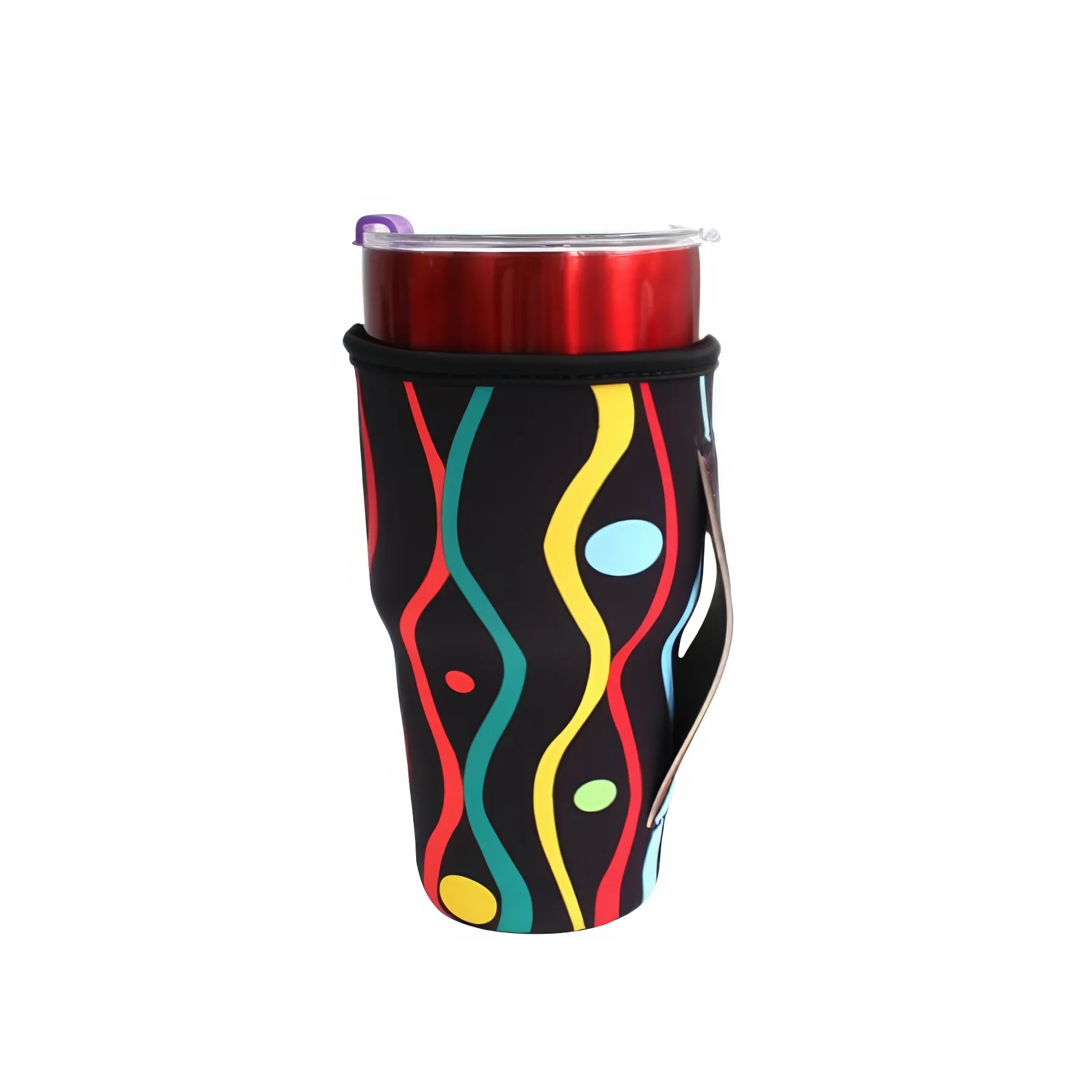 Beer Beverage Coffee Handle Cup Cooler, custom koozie with logo imprint 2