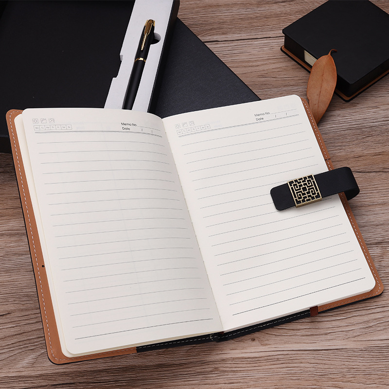 2-Piece Office Gift Set Metal Signature Pen and Leather Notebook 5