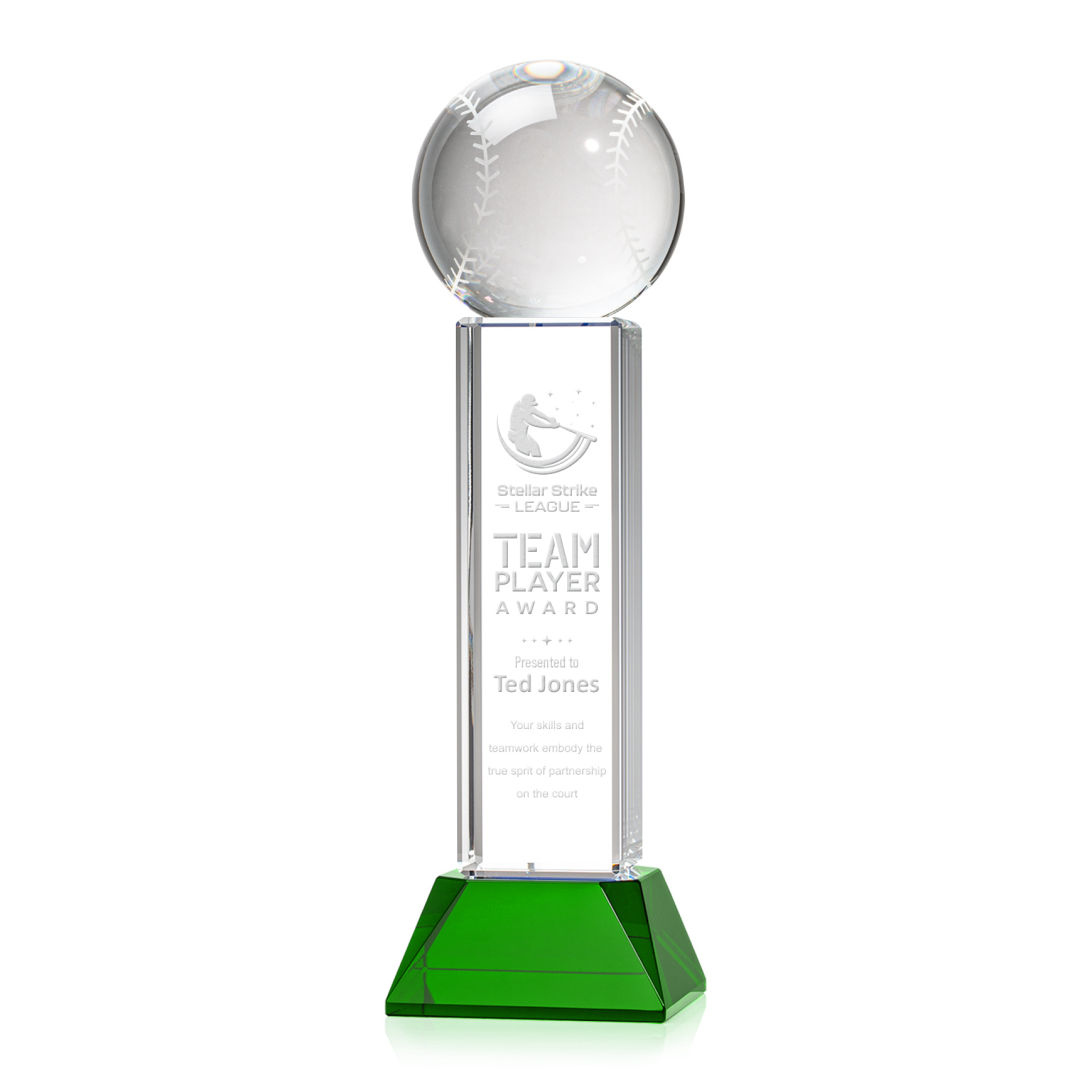 Baseball Award on Stowe Base - Green 6