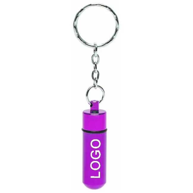 Small Aluminum Pill Tube Keychain 10