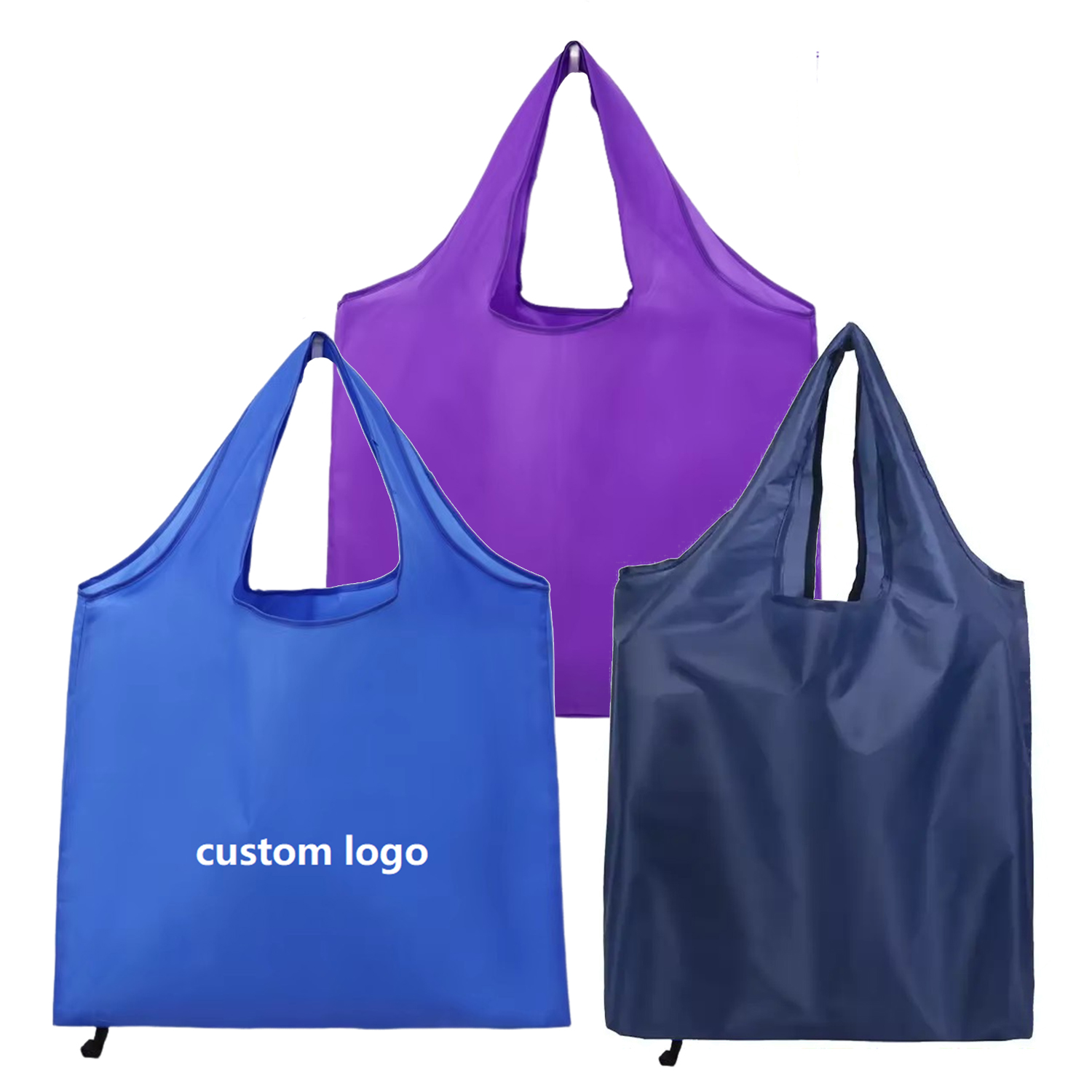210T Foldable Polyester Tote Bag with Pouch 5