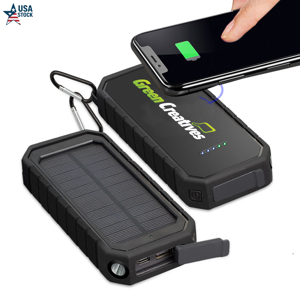 Wireless Solar IPX5 Power Bank 10,000 MAH 3