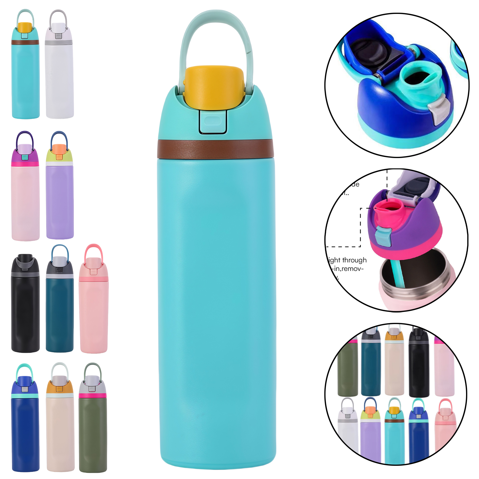 304 Stainless Steel Sports Water Bottle with Handle 2