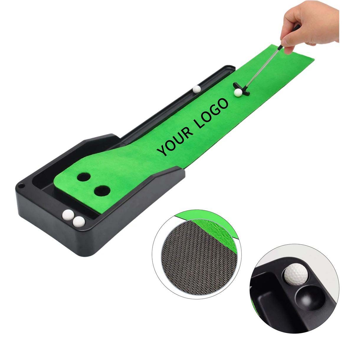 Desktop Golf Putting Practice Mat with Auto Return 2