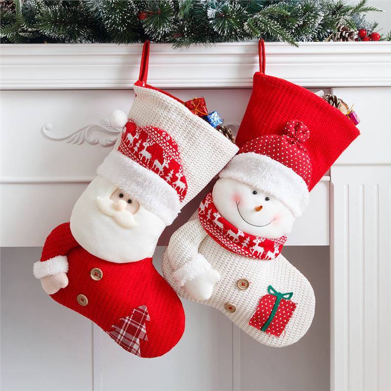 Christmas Stockings Santa Snowman Dress Up Candy Bag 5