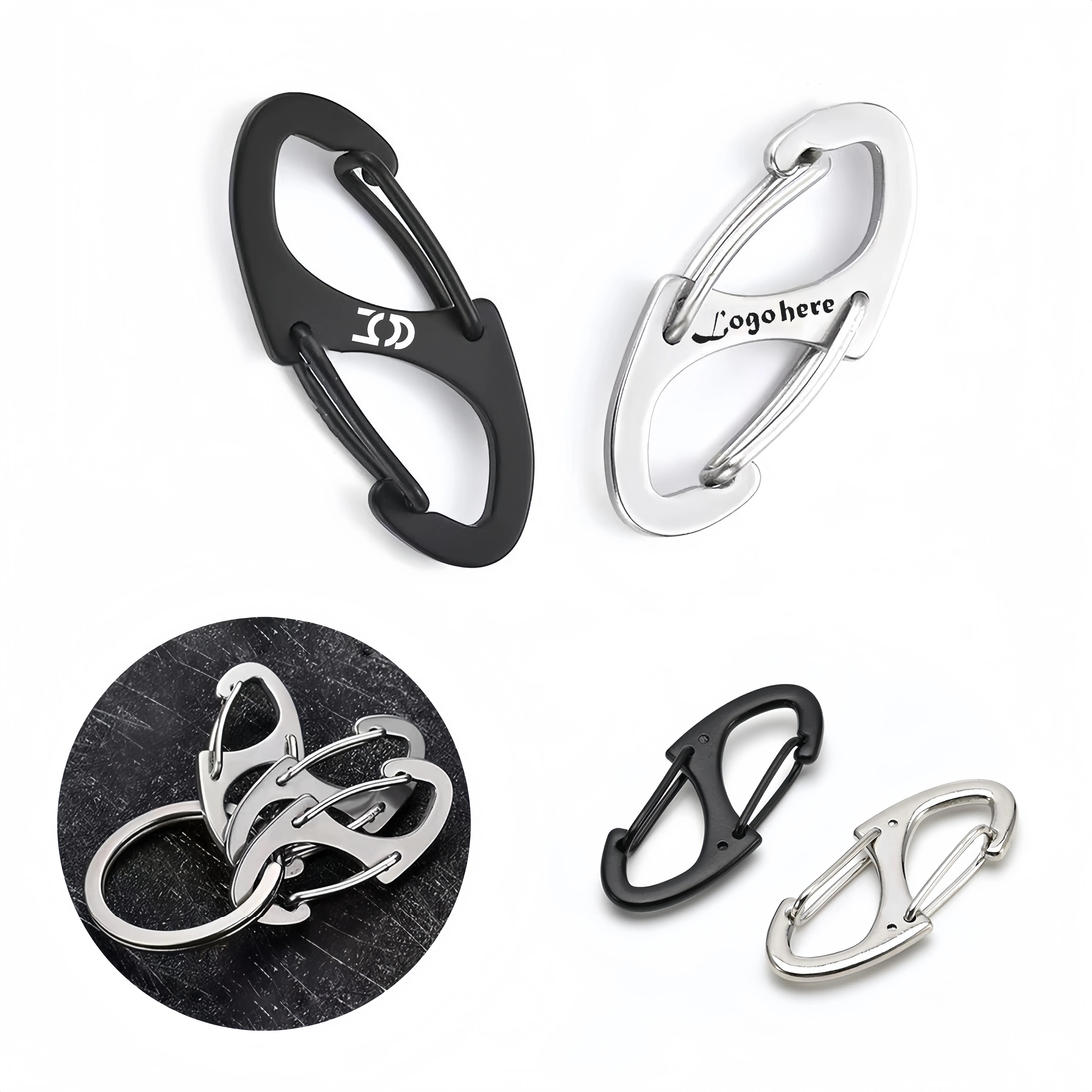 Carabiner Clip S-Shaped Double Pointed Buckle 3