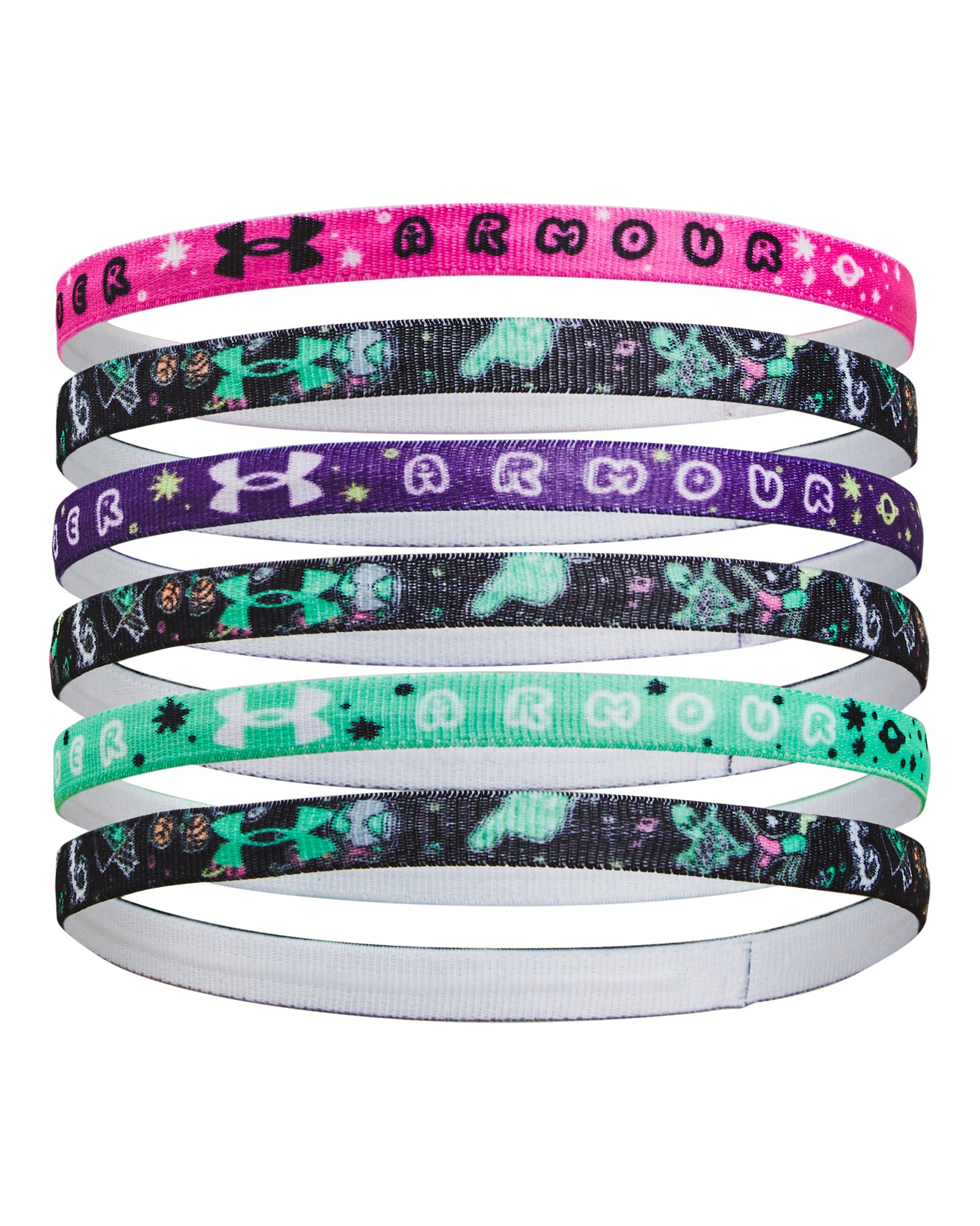 UA Graphic Girls' 6 Pack Headbands 17