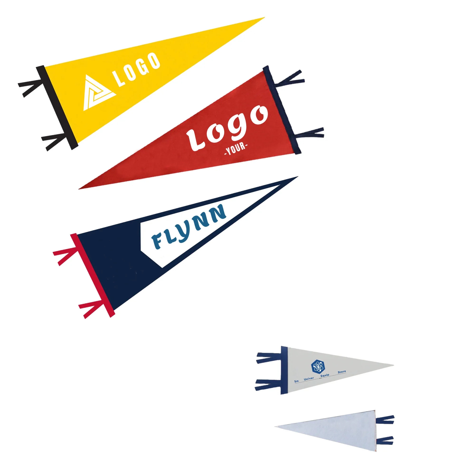 12"*30" Single Side Custom Triangle Felt Flag 2
