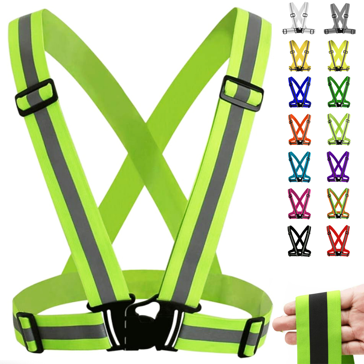 Adjustable Reflective Safety Harness Straps Belt Custom 11