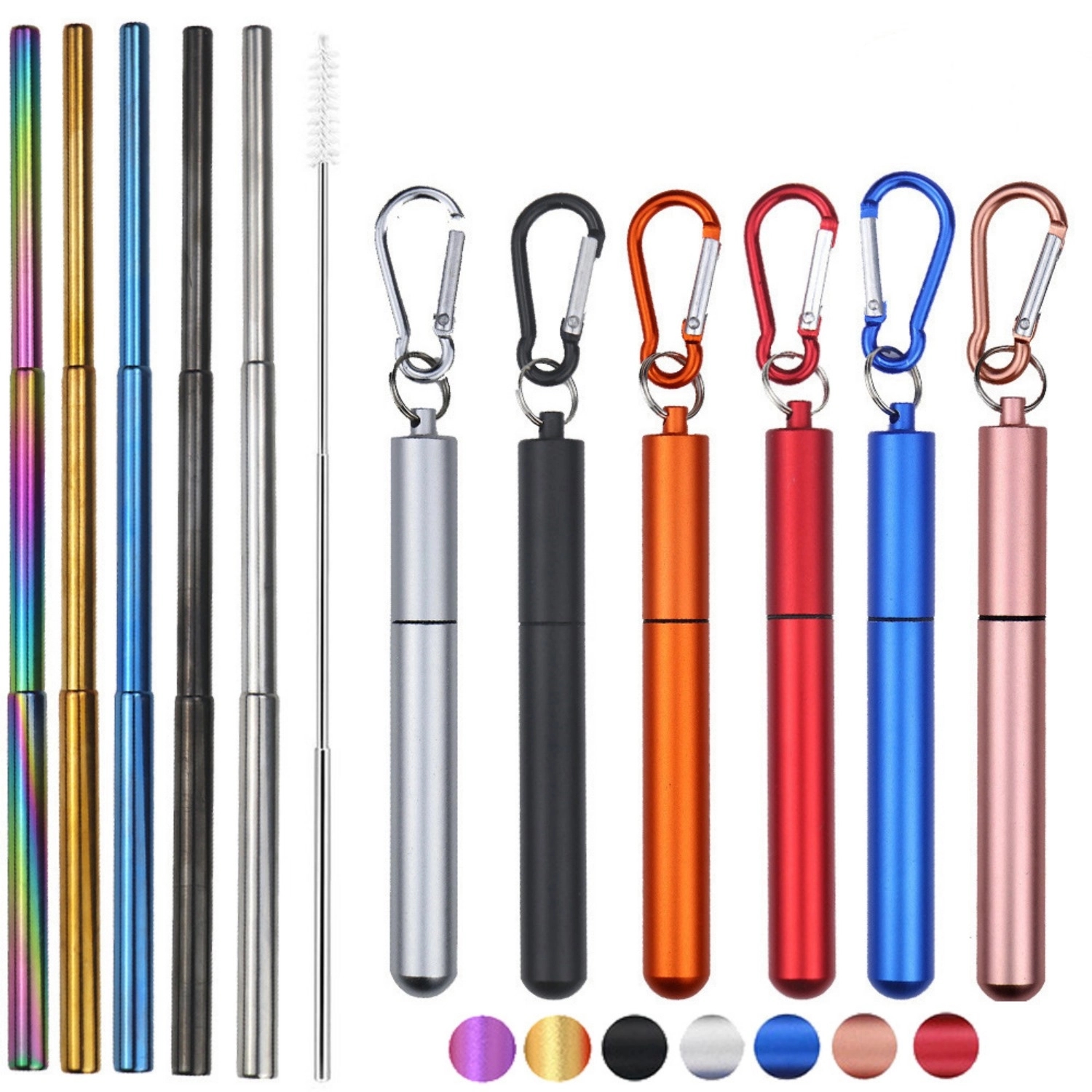Reusable Telescopic Straw Set with Cleaner Brush 3