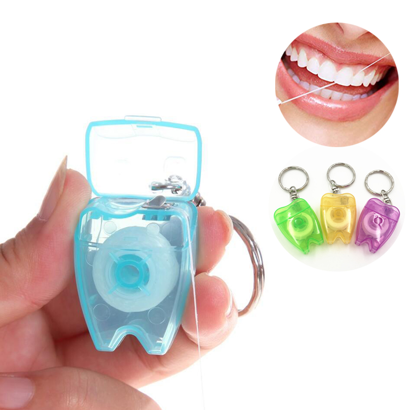 Tooth Shaped Dental Floss with Keychain 2