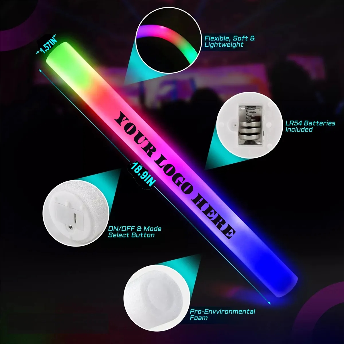 LED Foam Glow Sticks 3