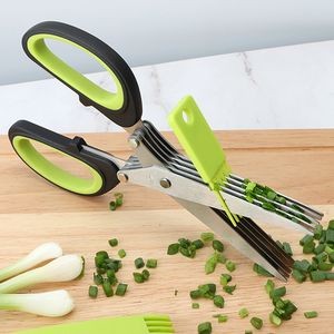 5 Blade Herb Chopper Scissors With Ergonomic Dual Color Handle 21