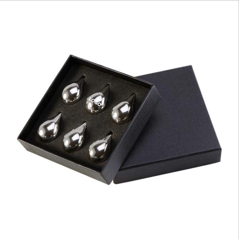 6 In 1 Box Set Reusable Whiskey Chilling Stones Stainless Steel Ice Cubes 3