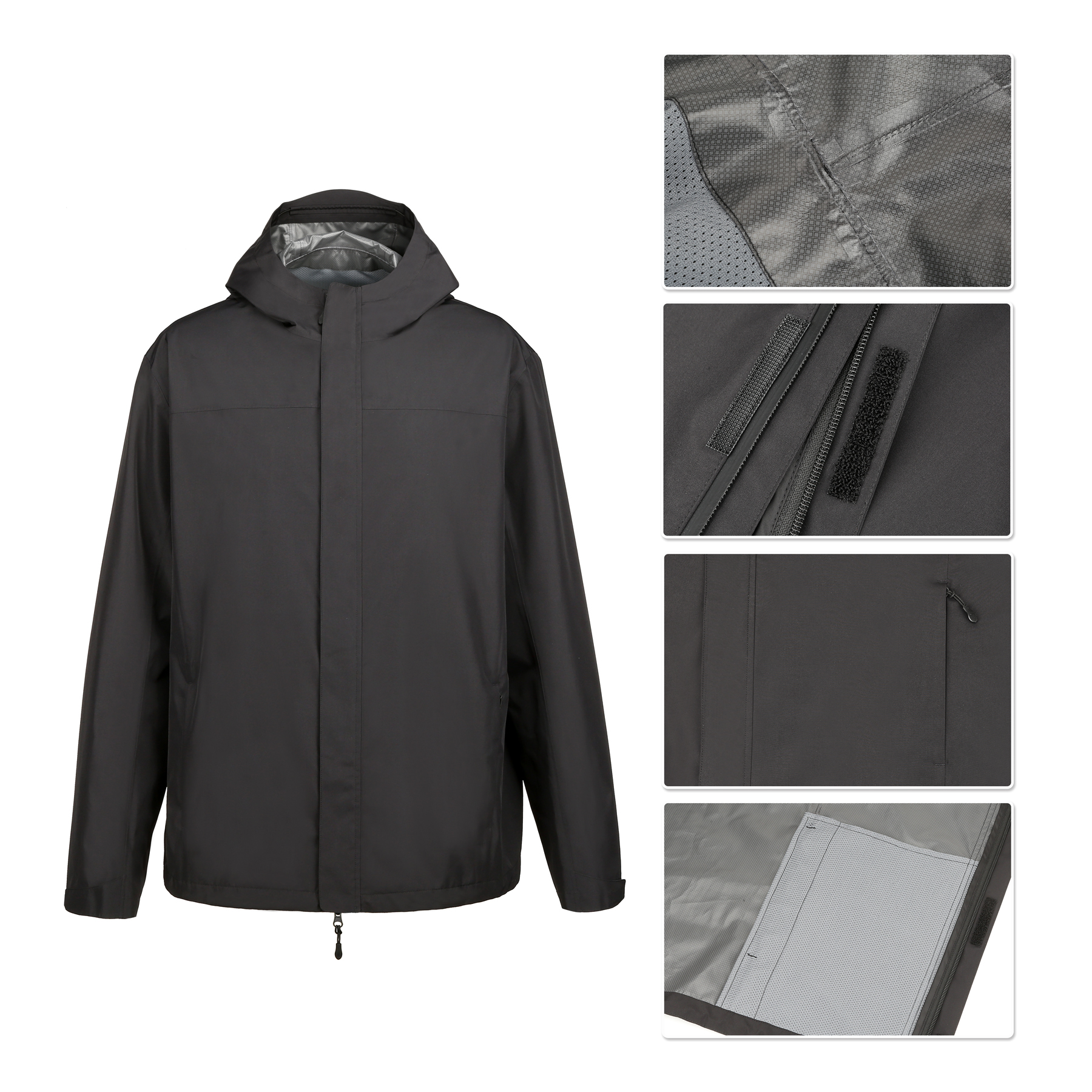 Men's Lightweight Waterproof Hooded Rain Jacket 9