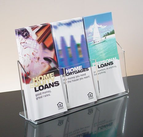 1-tiered 3 pocket Countertop Brochure Holder