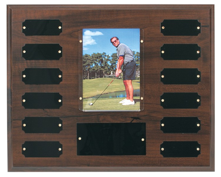 12 Plate Cherry Finish Perpetual Photo Plaques 1